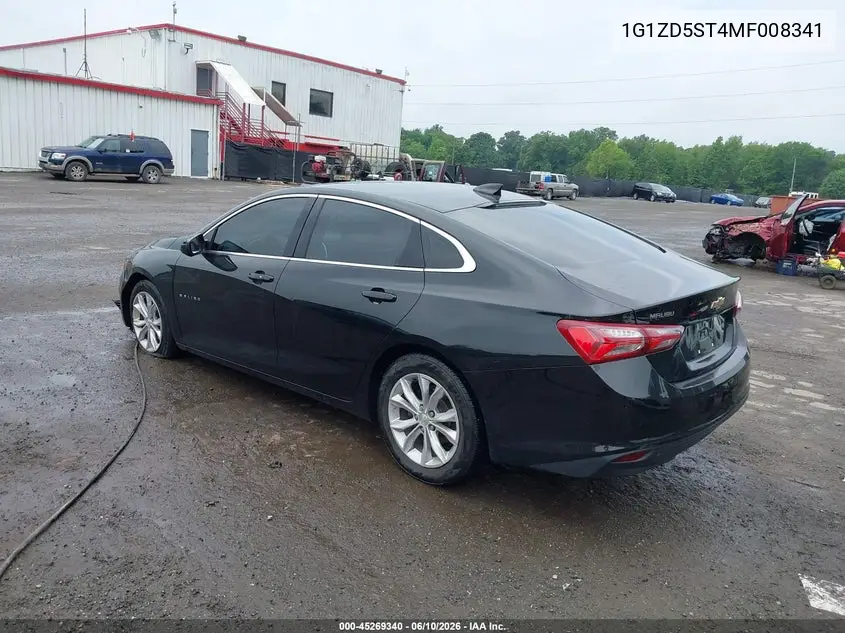 2021 Chevrolet Malibu Fwd Lt VIN: 1G1ZD5ST4MF008341 Lot: 45269340