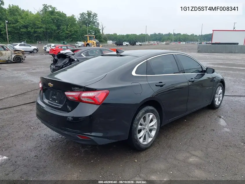 2021 Chevrolet Malibu Fwd Lt VIN: 1G1ZD5ST4MF008341 Lot: 45269340