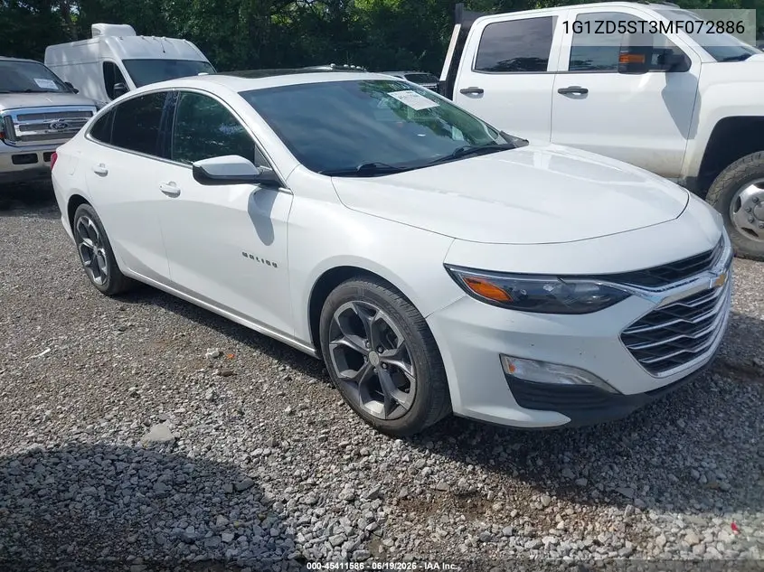 1G1ZD5ST3MF072886 2021 Chevrolet Malibu Fwd Lt