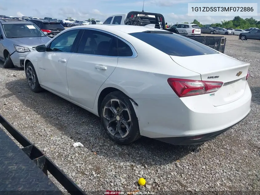 1G1ZD5ST3MF072886 2021 Chevrolet Malibu Fwd Lt