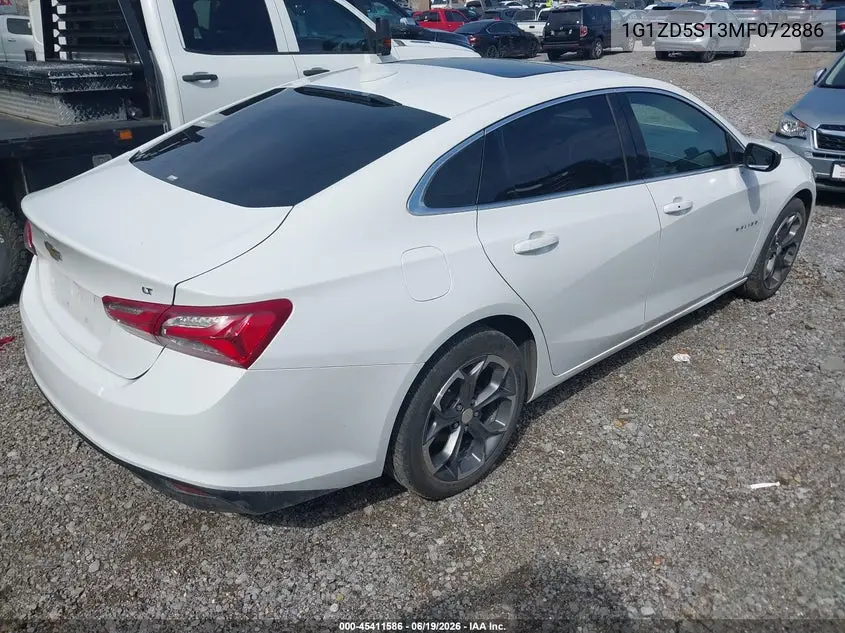 1G1ZD5ST3MF072886 2021 Chevrolet Malibu Fwd Lt