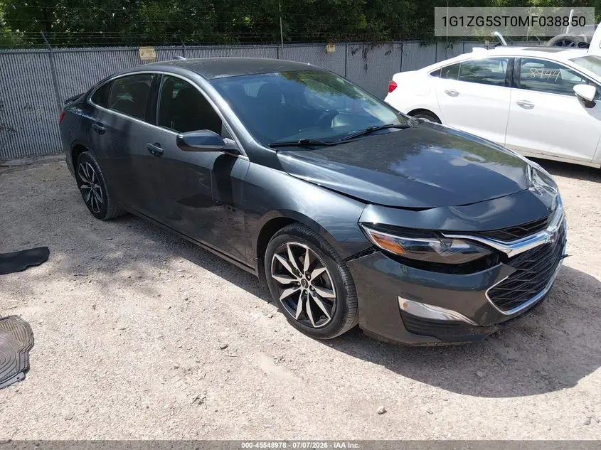 2021 Chevrolet Malibu Fwd Rs VIN: 1G1ZG5ST0MF038850 Lot: 45548978