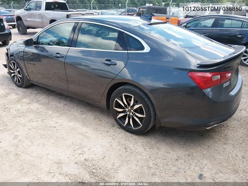 2021 Chevrolet Malibu Fwd Rs VIN: 1G1ZG5ST0MF038850 Lot: 45548978