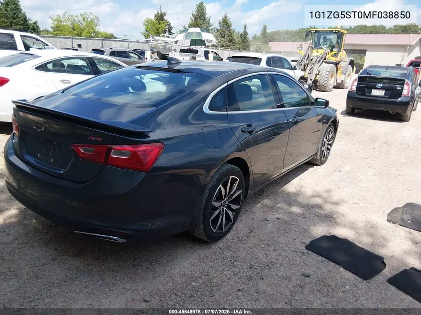 2021 Chevrolet Malibu Fwd Rs VIN: 1G1ZG5ST0MF038850 Lot: 45548978