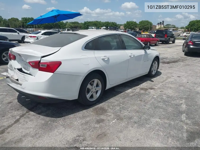 2021 Chevrolet Malibu Fwd Ls VIN: 1G1ZB5ST3MF010295 Lot: 45626418