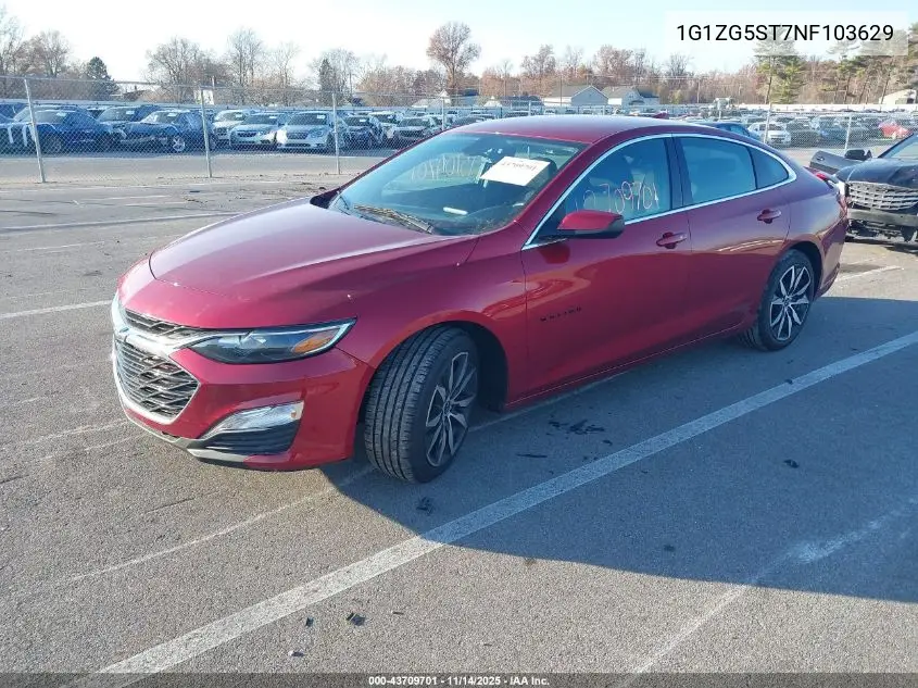 1G1ZG5ST7NF103629 2022 Chevrolet Malibu Fwd Rs