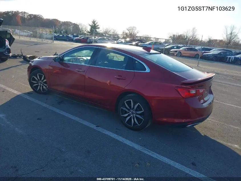 1G1ZG5ST7NF103629 2022 Chevrolet Malibu Fwd Rs