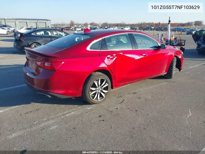 1G1ZG5ST7NF103629 2022 Chevrolet Malibu Fwd Rs
