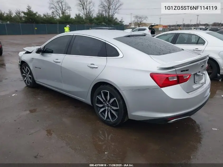 1G1ZG5ST6NF114119 2022 Chevrolet Malibu Fwd Rs