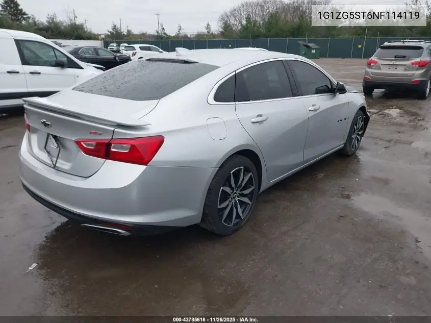 1G1ZG5ST6NF114119 2022 Chevrolet Malibu Fwd Rs