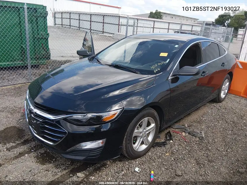 2022 Chevrolet Malibu Fwd Ls VIN: 1G1ZB5ST2NF193027 Lot: 45266830