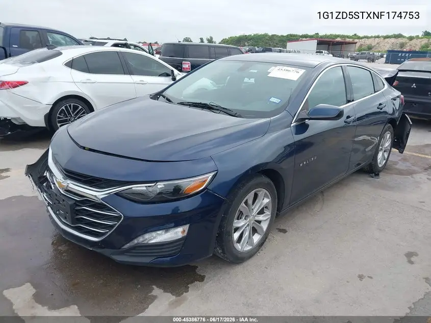2022 Chevrolet Malibu Fwd Lt VIN: 1G1ZD5STXNF174753 Lot: 45386776