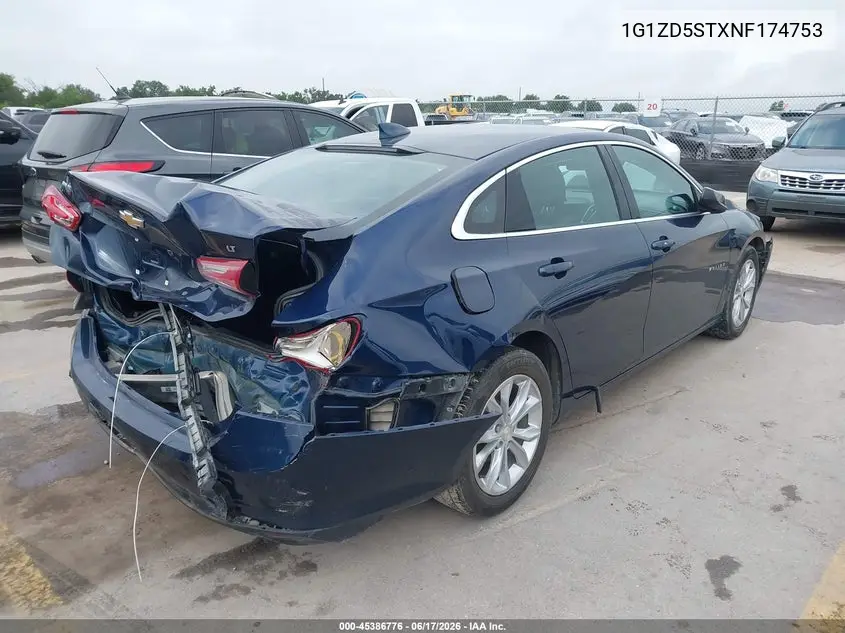 2022 Chevrolet Malibu Fwd Lt VIN: 1G1ZD5STXNF174753 Lot: 45386776