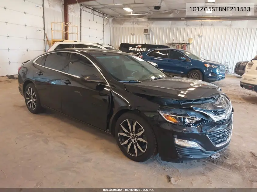 2022 Chevrolet Malibu Fwd Rs VIN: 1G1ZG5ST8NF211533 Lot: 45393461