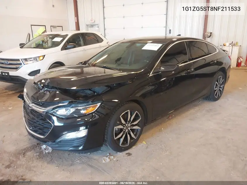 2022 Chevrolet Malibu Fwd Rs VIN: 1G1ZG5ST8NF211533 Lot: 45393461