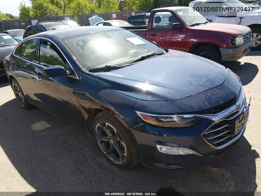 2022 Chevrolet Malibu Fwd Lt VIN: 1G1ZD5ST6NF129437 Lot: 45409342