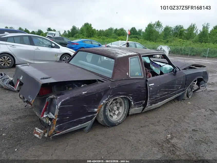1985 Chevrolet Monte Carlo VIN: 1G1GZ37Z5FR168143 Lot: 45433919