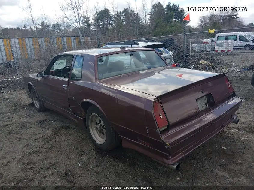 1986 Chevrolet Monte Carlo VIN: 1G1GZ37G1GR199776 Lot: 44735209