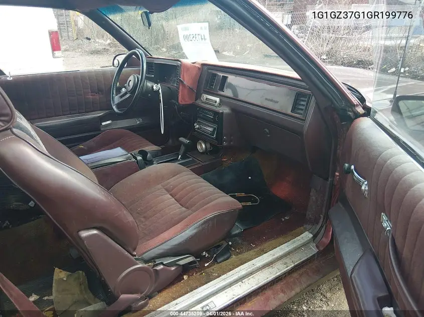 1986 Chevrolet Monte Carlo VIN: 1G1GZ37G1GR199776 Lot: 44735209
