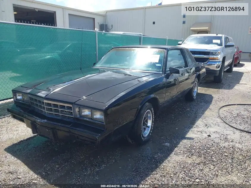 1986 Chevrolet Monte Carlo VIN: 1G1GZ37Z3GR126894 Lot: 45344216