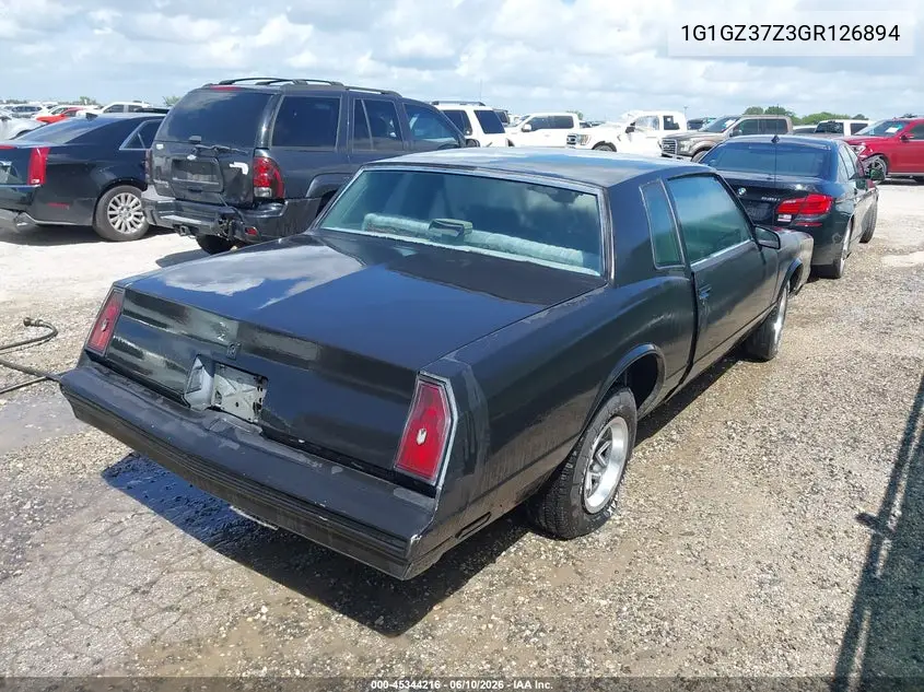 1986 Chevrolet Monte Carlo VIN: 1G1GZ37Z3GR126894 Lot: 45344216