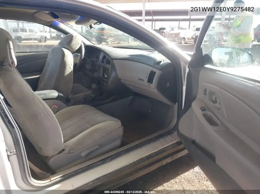 2000 Chevrolet Monte Carlo Ls VIN: 2G1WW12E0Y9275482 Lot: 44386249