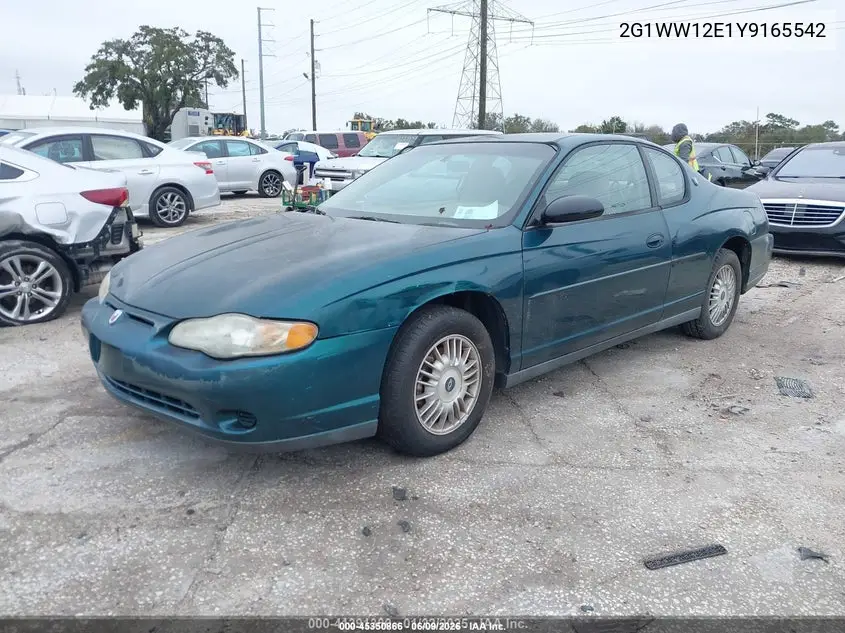 2000 Chevrolet Monte Carlo Ls VIN: 2G1WW12E1Y9165542 Lot: 45350866