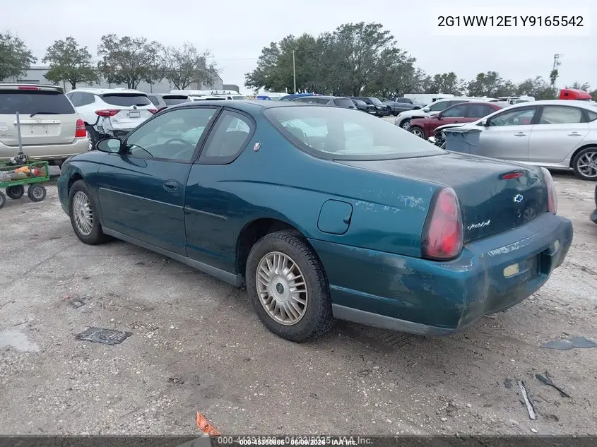 2000 Chevrolet Monte Carlo Ls VIN: 2G1WW12E1Y9165542 Lot: 45350866