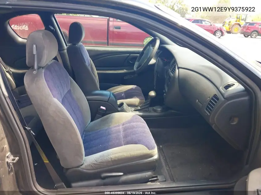 2000 Chevrolet Monte Carlo Ls VIN: 2G1WW12E9Y9375922 Lot: 45399604
