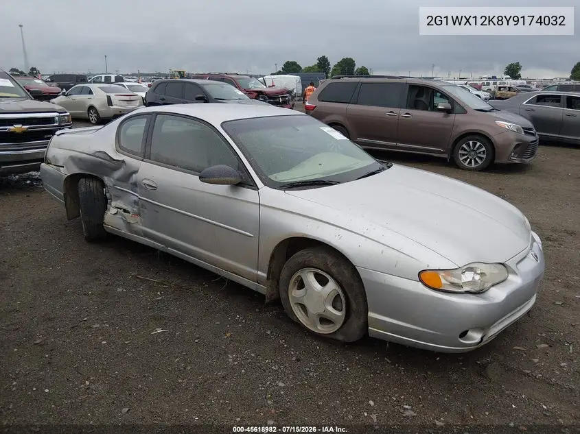 2000 Chevrolet Monte Carlo Ss VIN: 2G1WX12K8Y9174032 Lot: 45618982