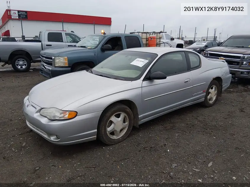 2000 Chevrolet Monte Carlo Ss VIN: 2G1WX12K8Y9174032 Lot: 45618982
