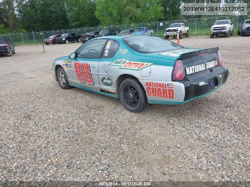 2001 Chevrolet Monte Carlo Ls VIN: 2G1WW12E419212052 Lot: 30092614