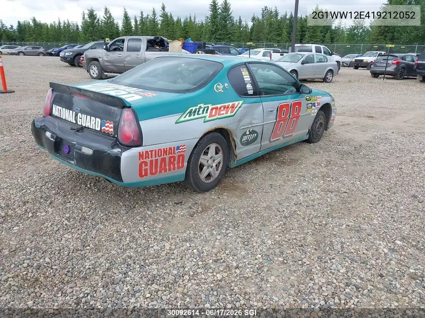2001 Chevrolet Monte Carlo Ls VIN: 2G1WW12E419212052 Lot: 30092614