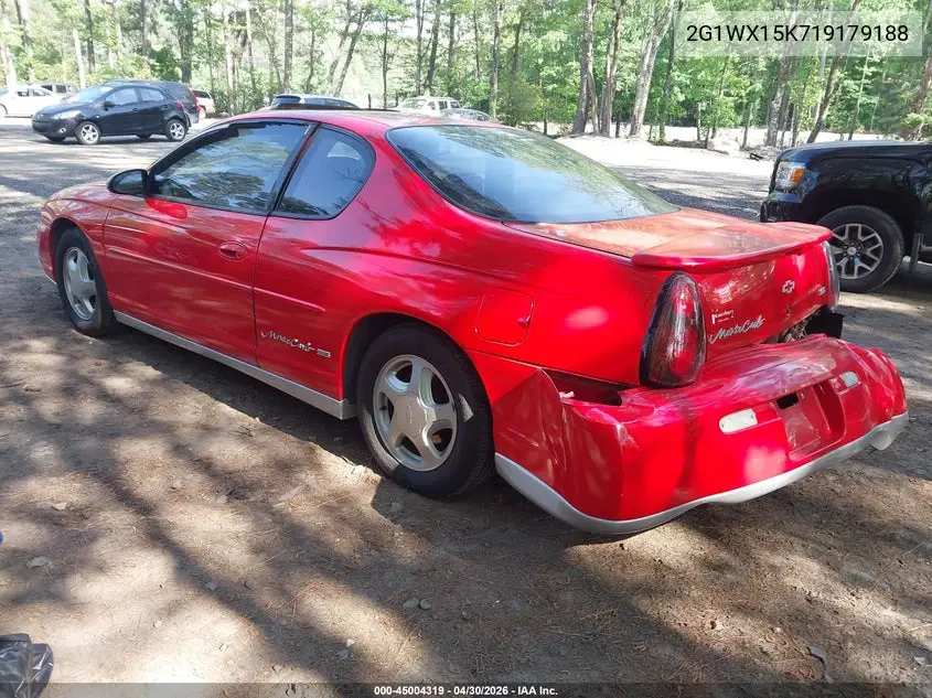 2001 Chevrolet Monte Carlo Ss VIN: 2G1WX15K719179188 Lot: 45004319