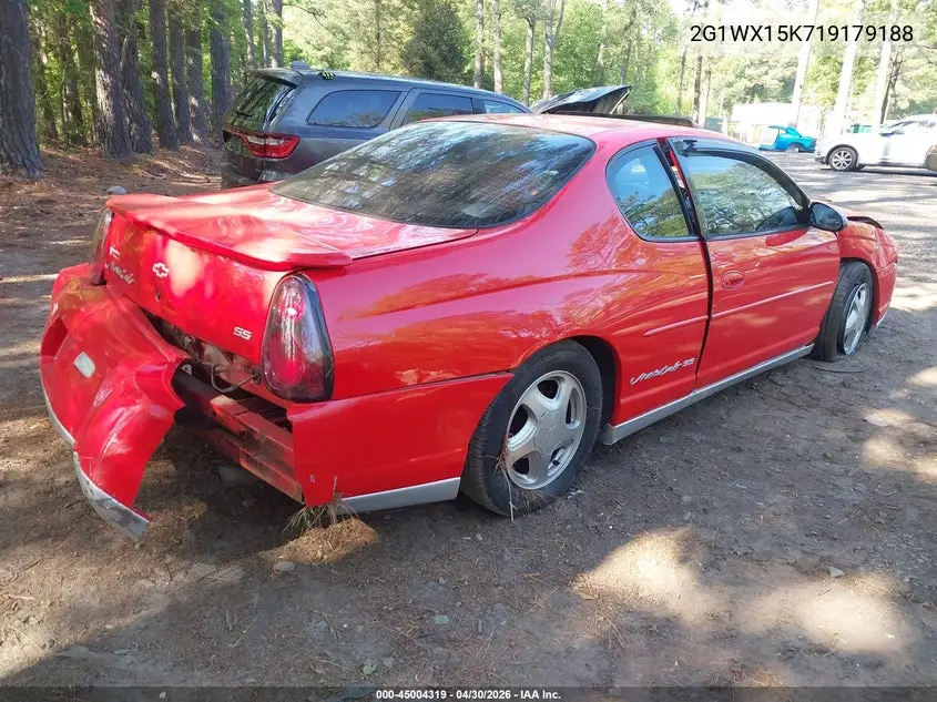 2001 Chevrolet Monte Carlo Ss VIN: 2G1WX15K719179188 Lot: 45004319
