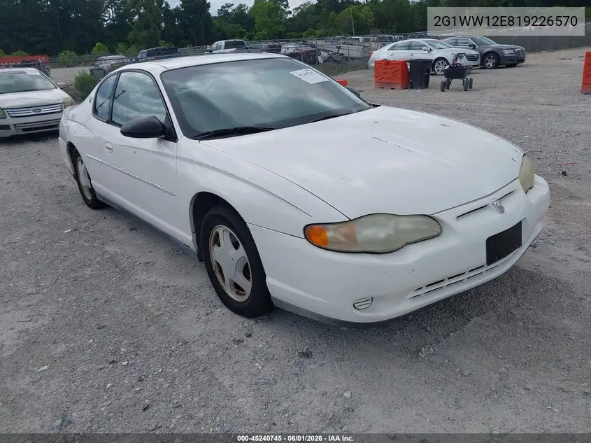 2001 Chevrolet Monte Carlo Ls VIN: 2G1WW12E819226570 Lot: 45240745