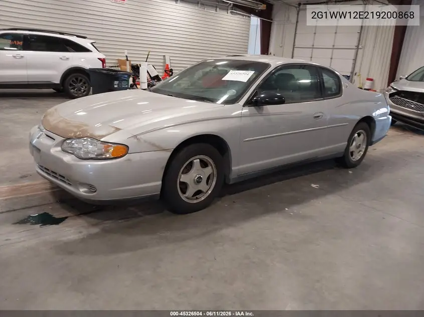 2001 Chevrolet Monte Carlo Ls VIN: 2G1WW12E219200868 Lot: 45326504