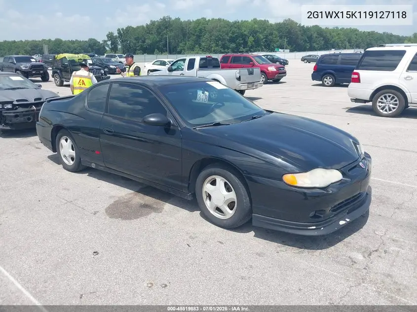 2001 Chevrolet Monte Carlo Ss VIN: 2G1WX15K119127118 Lot: 45519883