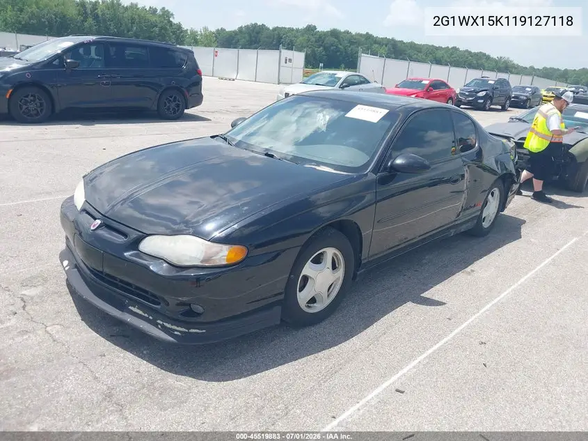 2001 Chevrolet Monte Carlo Ss VIN: 2G1WX15K119127118 Lot: 45519883