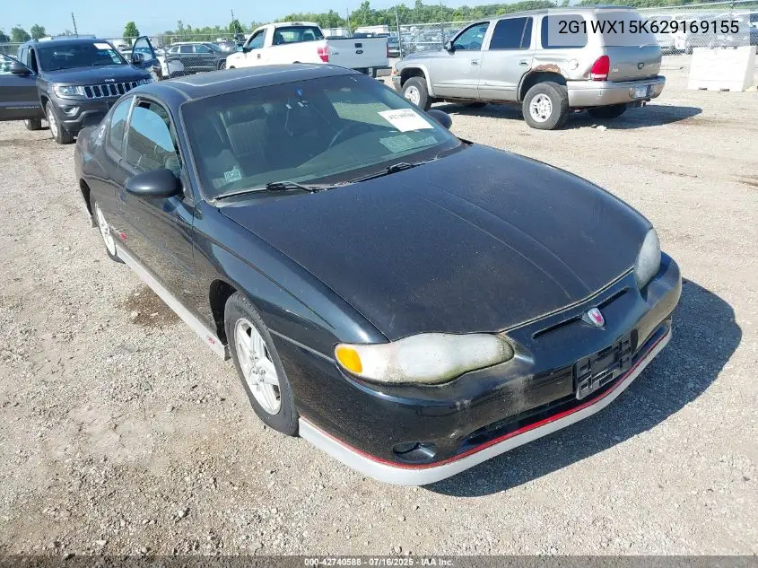 2002 Chevrolet Monte Carlo Ss VIN: 2G1WX15K629169155 Lot: 42740588