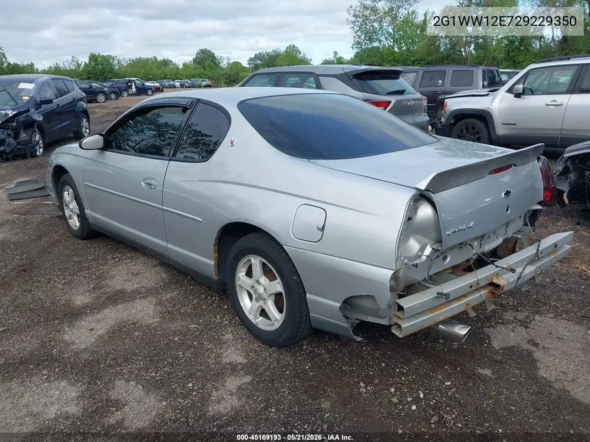 2002 Chevrolet Monte Carlo Ls VIN: 2G1WW12E729229350 Lot: 45169193