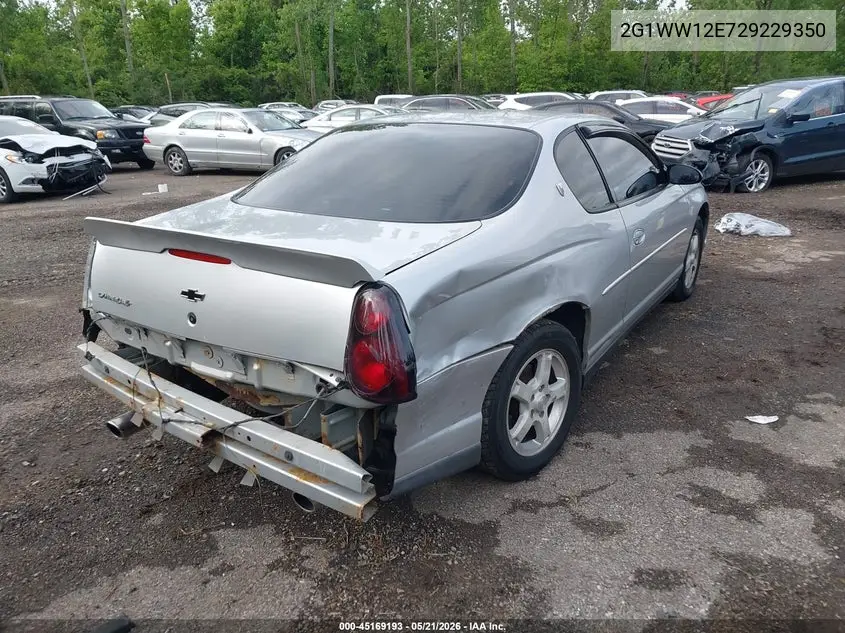 2002 Chevrolet Monte Carlo Ls VIN: 2G1WW12E729229350 Lot: 45169193