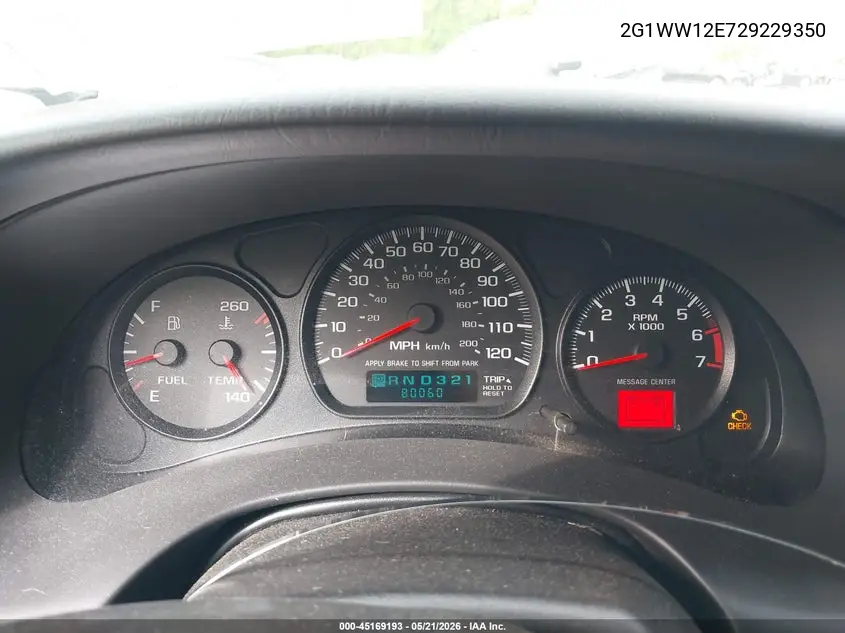 2002 Chevrolet Monte Carlo Ls VIN: 2G1WW12E729229350 Lot: 45169193
