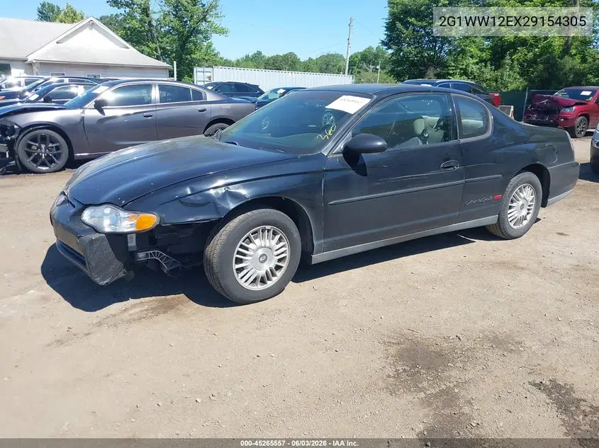 2002 Chevrolet Monte Carlo Ls VIN: 2G1WW12EX29154305 Lot: 45265557