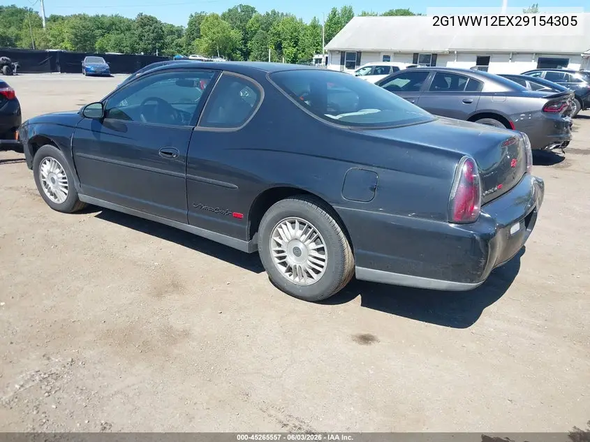 2002 Chevrolet Monte Carlo Ls VIN: 2G1WW12EX29154305 Lot: 45265557