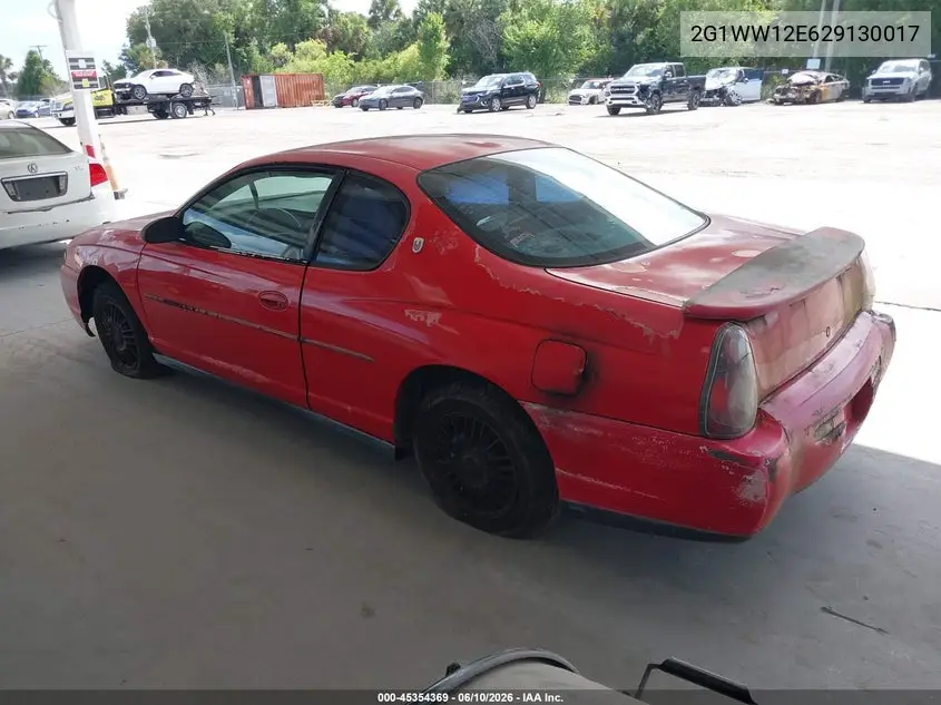 2002 Chevrolet Monte Carlo Ls VIN: 2G1WW12E629130017 Lot: 45354369