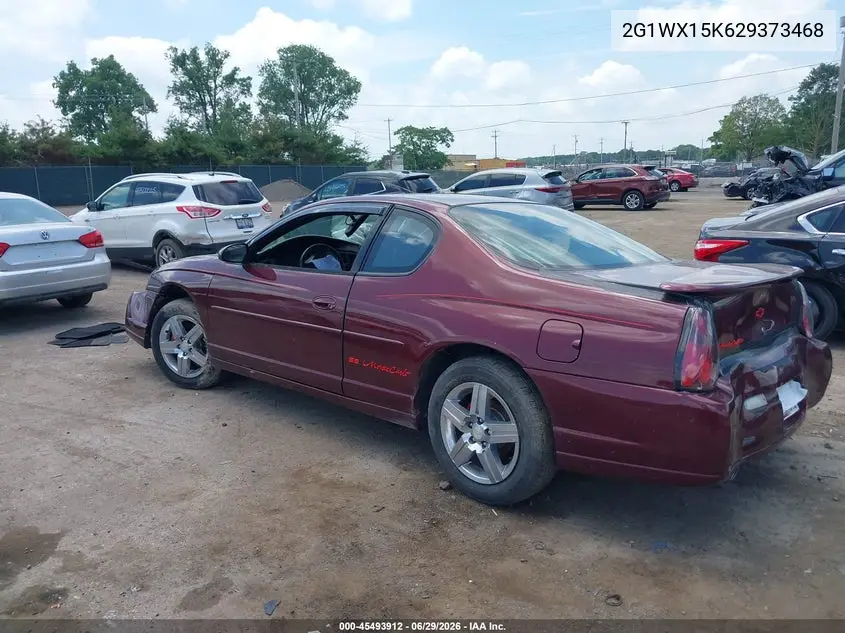 2002 Chevrolet Monte Carlo Ss VIN: 2G1WX15K629373468 Lot: 45493912