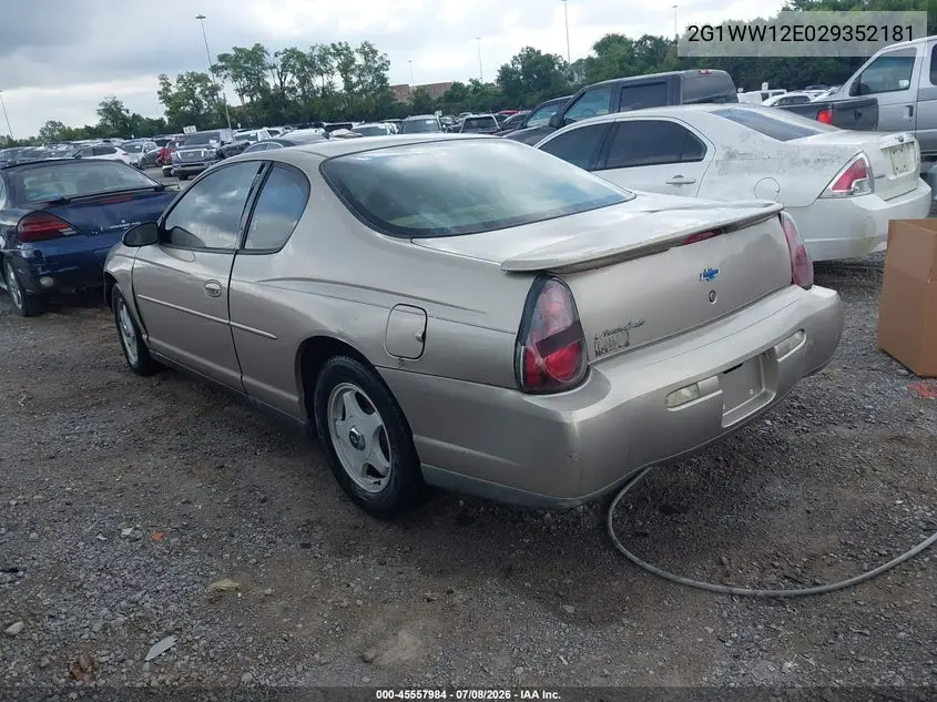 2002 Chevrolet Monte Carlo Ls VIN: 2G1WW12E029352181 Lot: 45557984