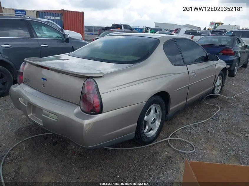 2002 Chevrolet Monte Carlo Ls VIN: 2G1WW12E029352181 Lot: 45557984