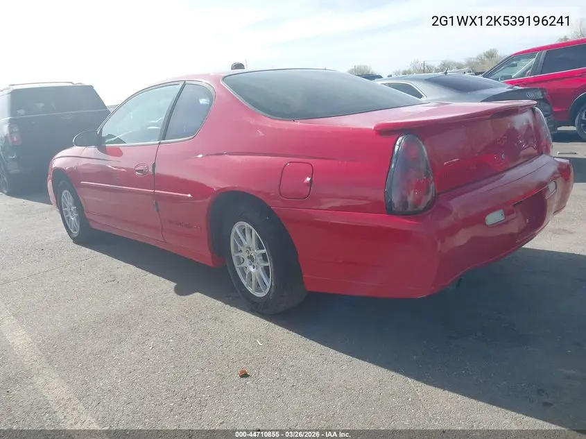 2003 Chevrolet Monte Carlo Ss VIN: 2G1WX12K539196241 Lot: 44710855
